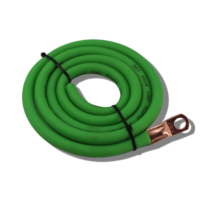 Sky High Car Audio BIG 3 Battery Upgrade Kit CCA 4 Ga Green Power Black Ground