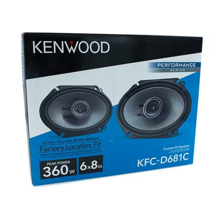 Kenwood 6 X 8 -Inch 2-Way 360W Performance Series Car Audio Speakers KFC-D681C