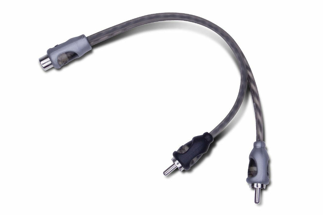 Pair of Rockford Fosgate RFIY-1 1 Female to 2 Male Y-Adapter Signal RCA Cable