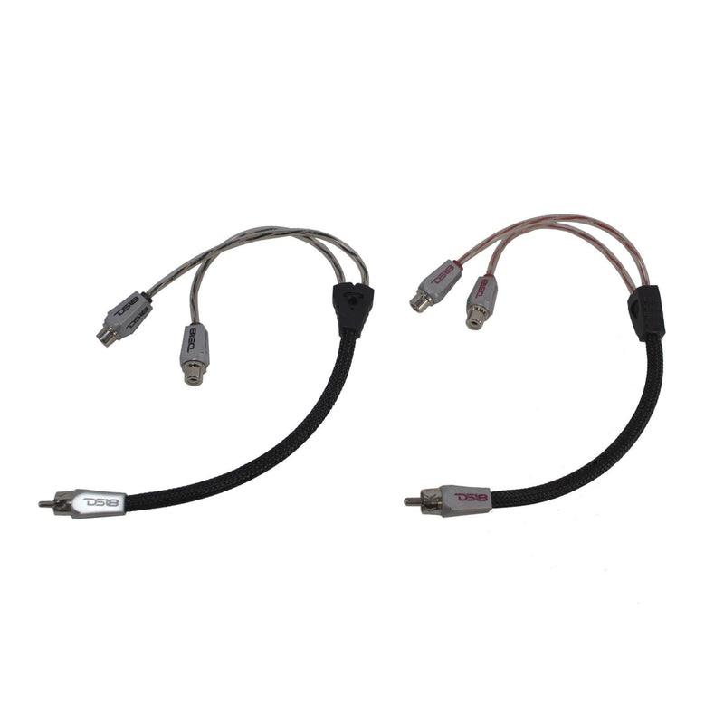 DS18 HQRCA2F1M RCA Audio Y Adapter 2 Female 1 Male Jack Splitter 2Pk