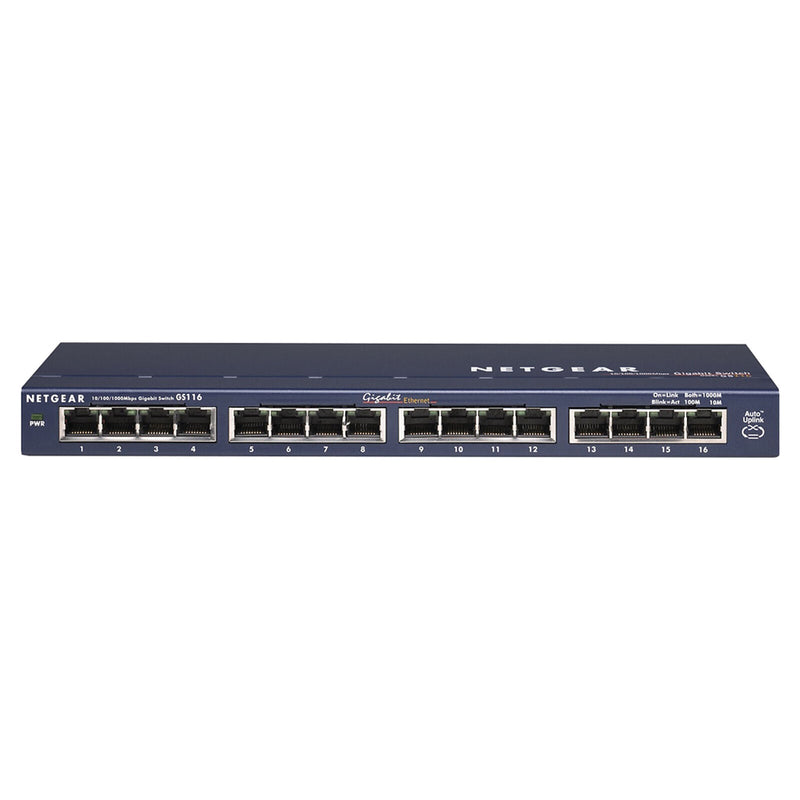 NETGEAR - 16-Port 10/100/1000 Mbps Gigabit Unmanaged Switch - Blue