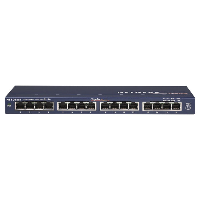 NETGEAR - 16-Port 10/100/1000 Mbps Gigabit Unmanaged Switch - Blue