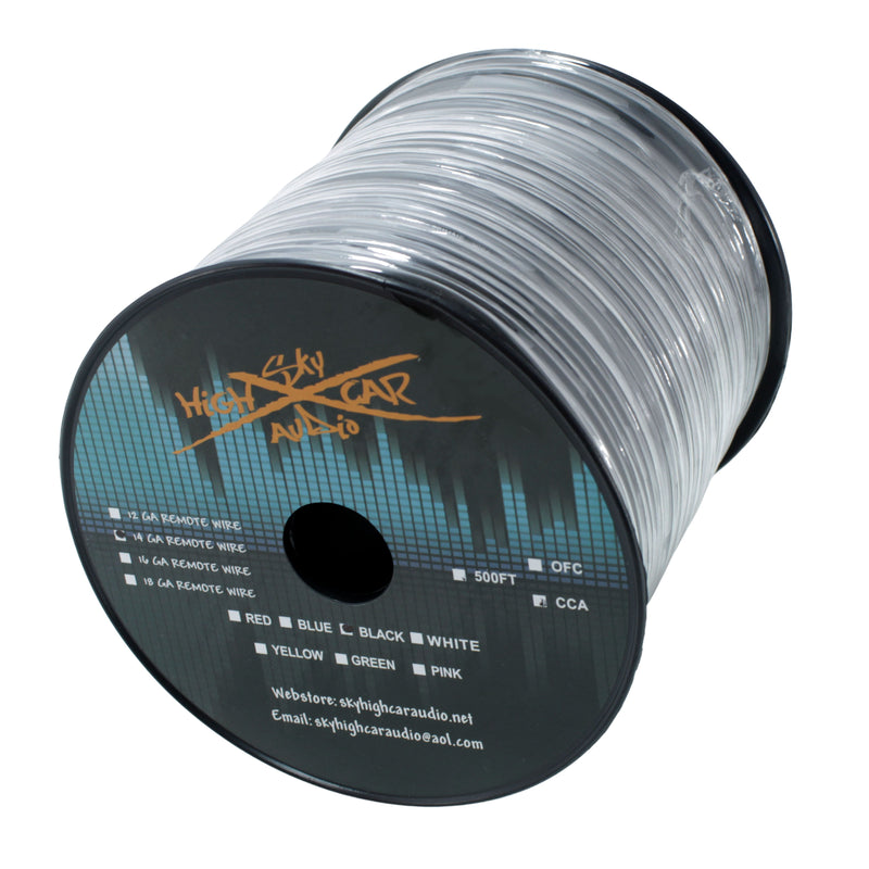 Sky High Car Audio 14 GA CCA Primary/Remote Black Wire Lot Cut By The Foot