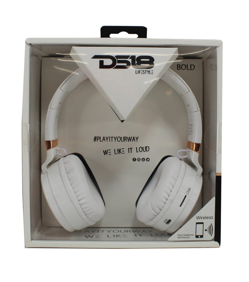 DS18 Over Ear Wireless Noise Canceling Bluetooth Headphones White Microphone - Big Jeff Online Inc