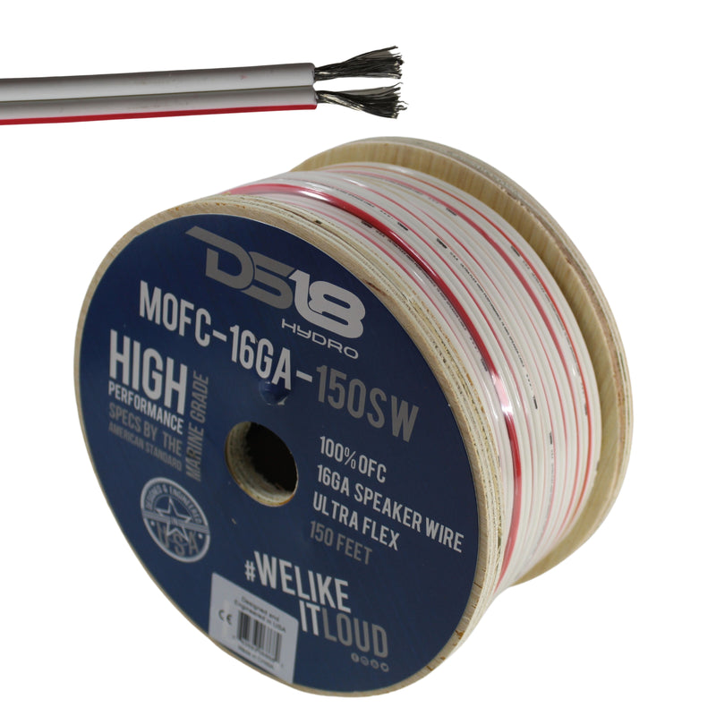 DS18 16 AWG 100% OFC Tinned Marine Speaker Wire White Lot Cut By The Foot
