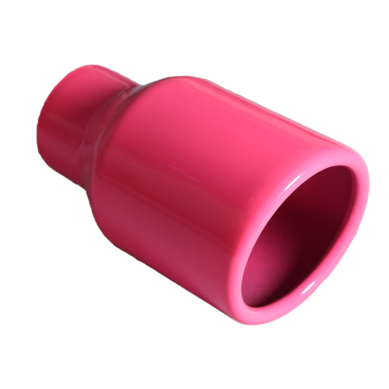 Mach-Speed Universal Exhaust Rolled Edge Slant Cut Single Wall Pink T819PK