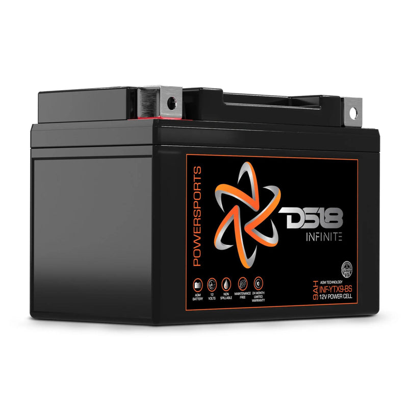 DS18 12 Volt Powersports Battery 9AH 350 Watt AGM INFINITE INF-YTX9-BS