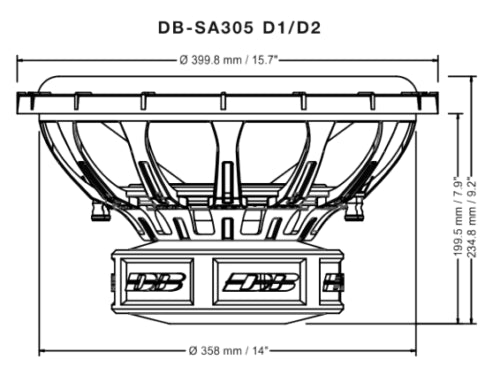 Deaf Bonce Apocalypse DB-SA305 D1 15" 4000W Dual 1-Ohm Subwoofer