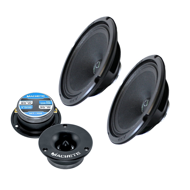 Pair of Deaf Bonce 6.5 Midrange Speakers 200W 4 Ohm w/ 1 Bullet Tweeters 240W