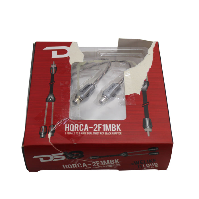 DS-HQRCA-2F1MBK 1 Male to 2 Female High Quality RCA Adaptor Dual Twist OPEN BOX
