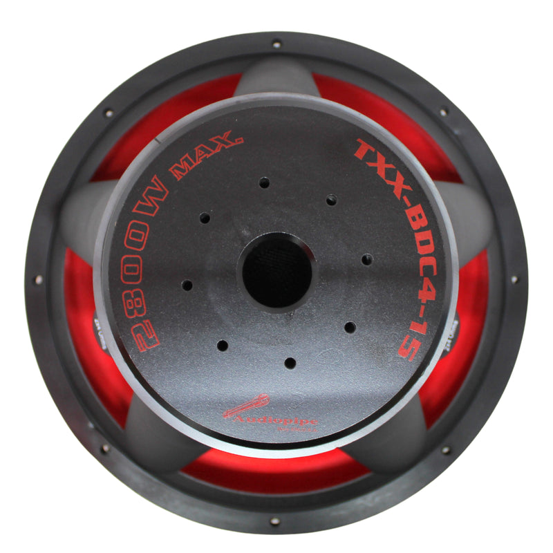 Audiopipe 15" 2800W 4+4 Ohm Quad Stacked Strontium Magnet Subwoofer TXX-BDC4-15