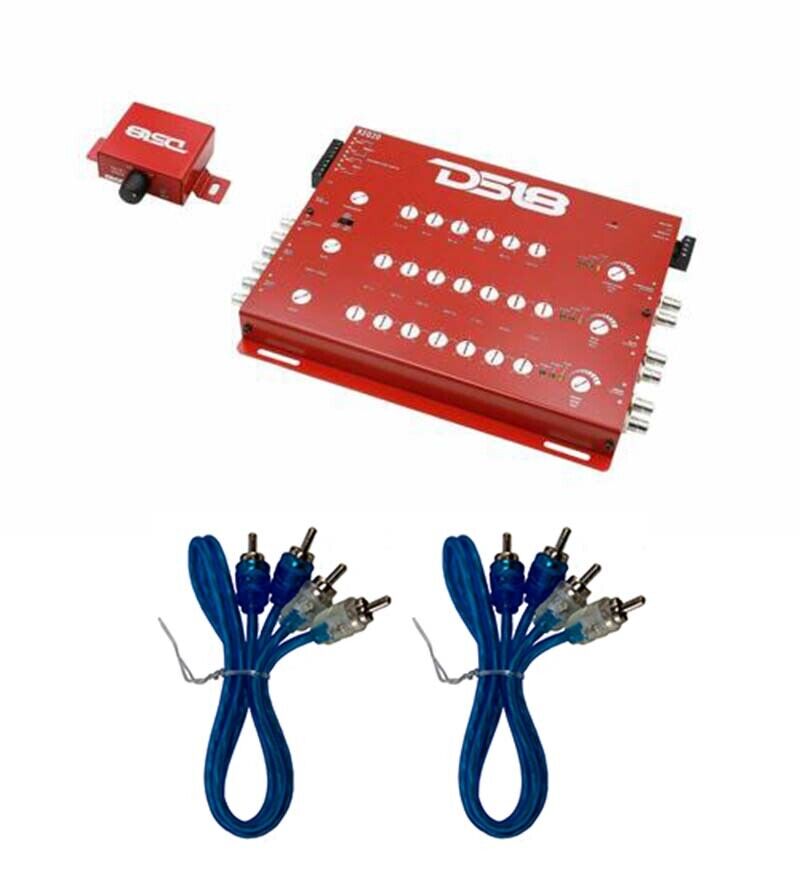 KEQ20 20 Band Pre-Amp Equalizer 6 Ch w/ Remote + 2 x 18" 2 Ch RCA M2M