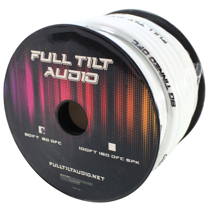 Full Tilt Audio 8 Gauge Tinned Oxygen Free Copper Power/Ground Wire White Lot
