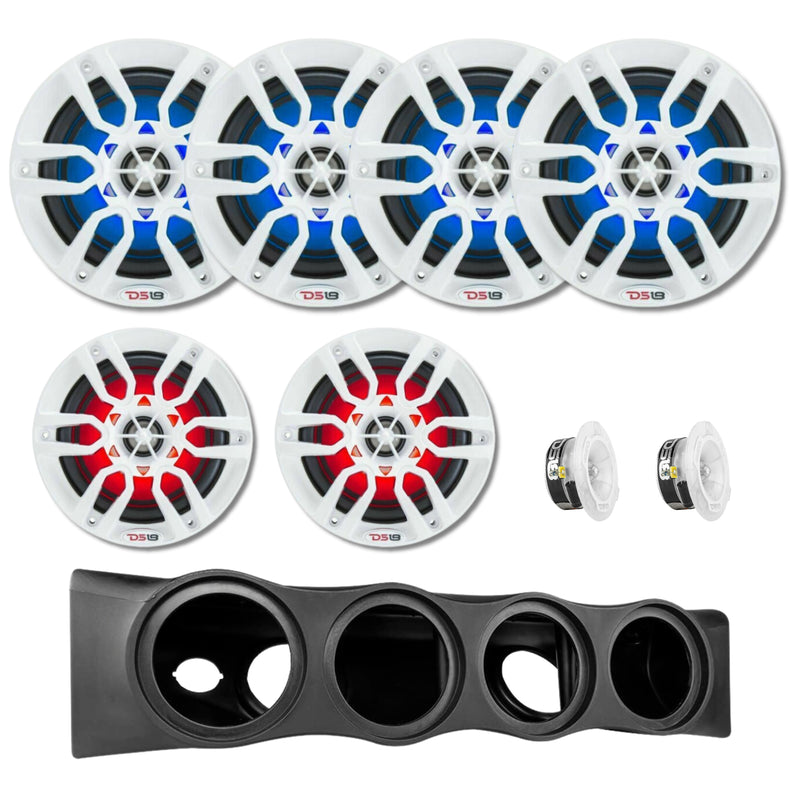 DS18 Speaker + Pro Tweeter Bundle for 6th Gen Bronco BRO-SBAR/BK Sound Bar White