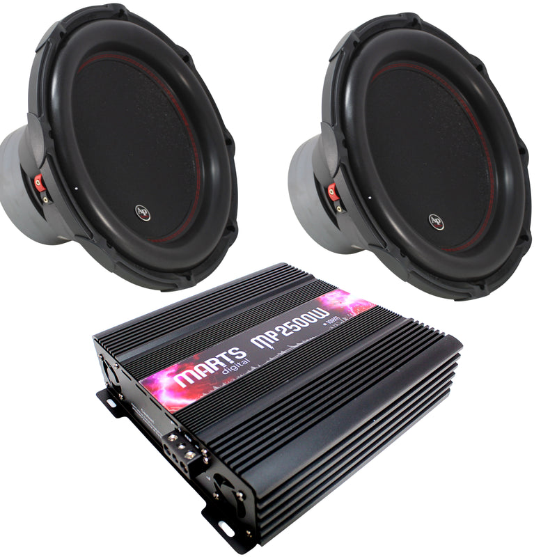 Audiopipe 15" BDC3 Subwoofer Combo 2400W RMS w/ 2500W 1 Ohm Monoblock Amplifier