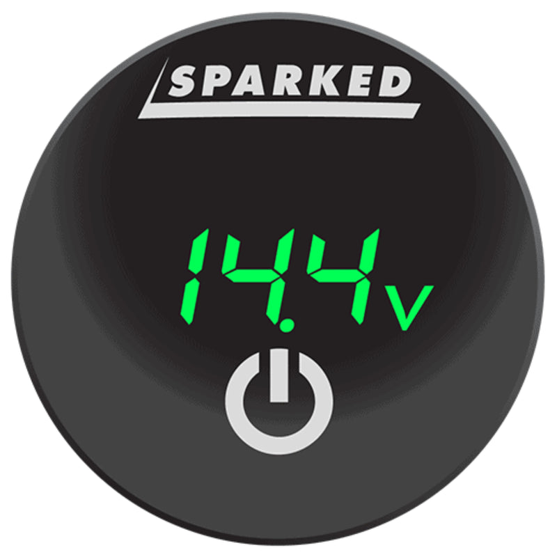 Sparked Innovations LED Voltmeter Battery Capacity Monitor Gauge w/ Touch Switch