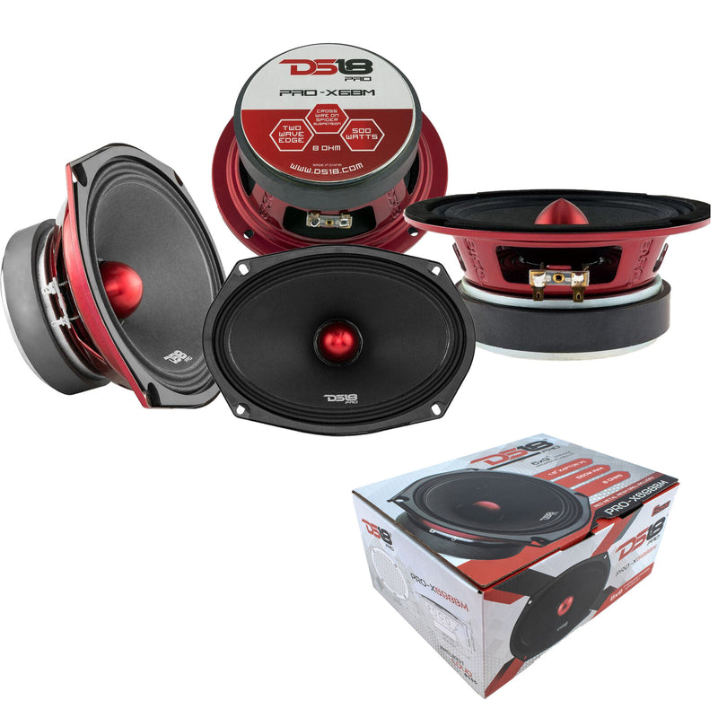 2xDS18 6x9 + 2x 6.5" Pro Car Audio Speaker Combo 2100 Watt 8 Ohm Loudspeakers