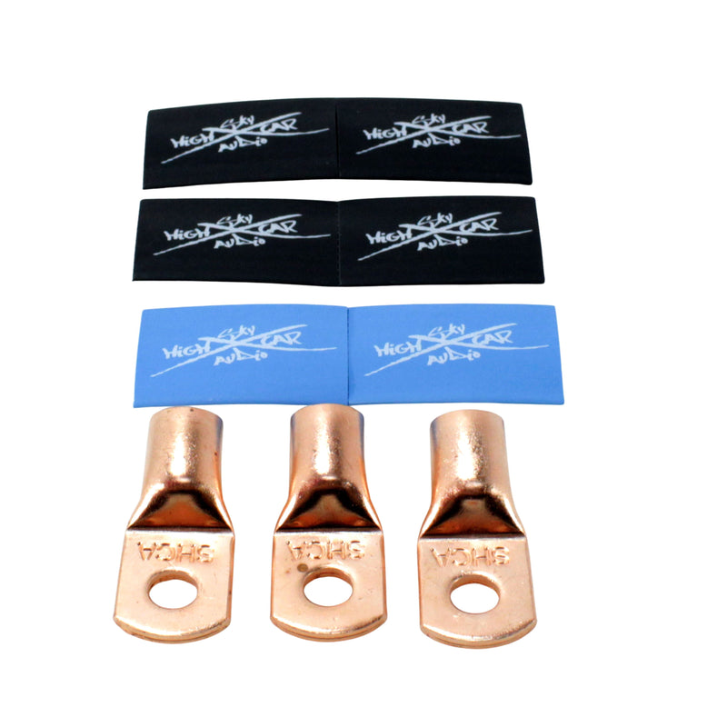 Sky High Car Audio BIG 3 Wiring Upgrade Kit OFC 0 Ga Blue Power Black Ground