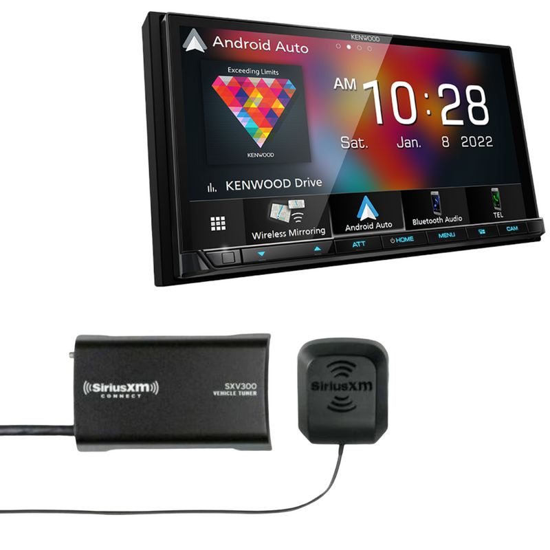 Kenwood CarPlay/Android Auto Receiver DMX9708S Plus SiriusXM Service Tuner Kit SXW300V1