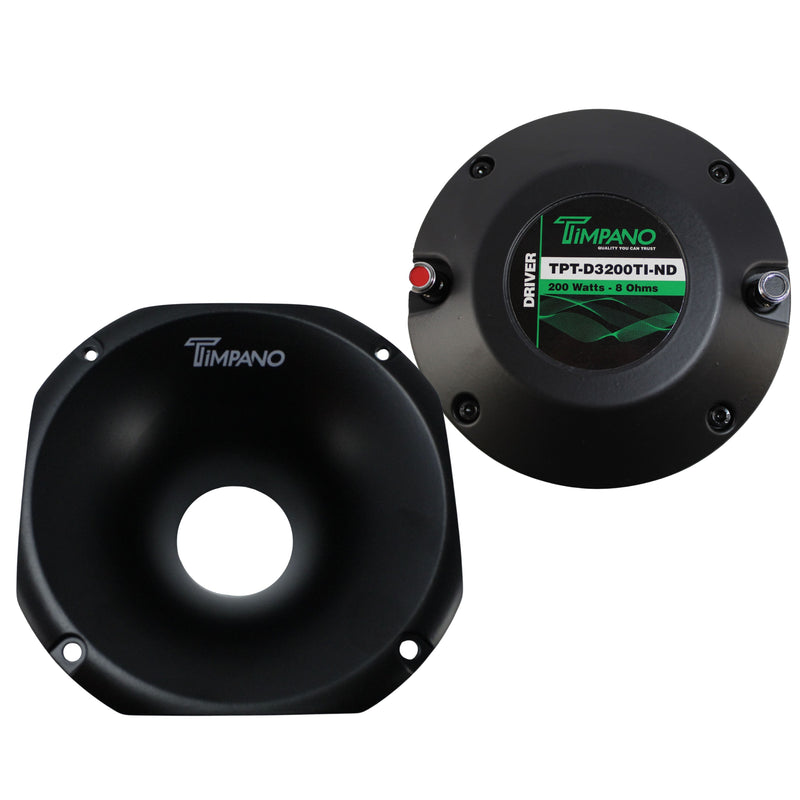 Timpano 2" Driver Neodymium Titanium 200W 8Ohm 3" VC + Aluminum Horn Car Audio