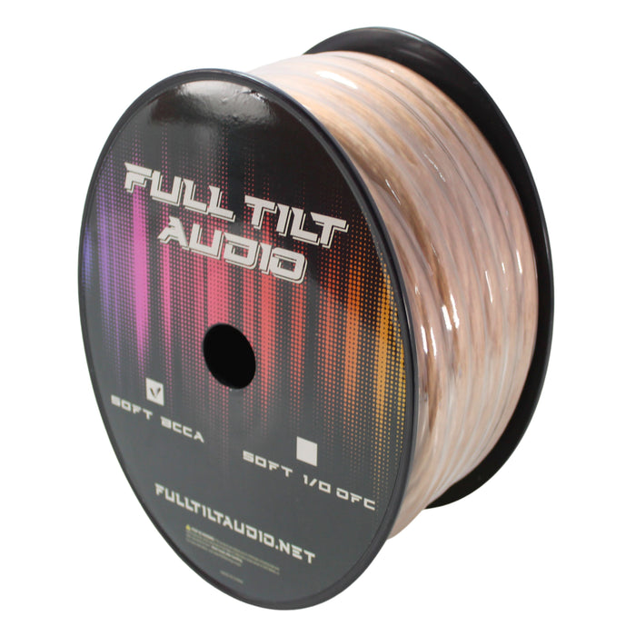 Full Tilt Audio 1/0 Gauge Copper Clad Aluminum Power/Ground Wire Clear Lot