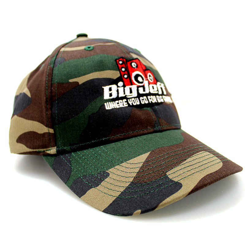 Official Big Jeff Audio Camo Green Trucker Hat with Big Jeff Audio Logo