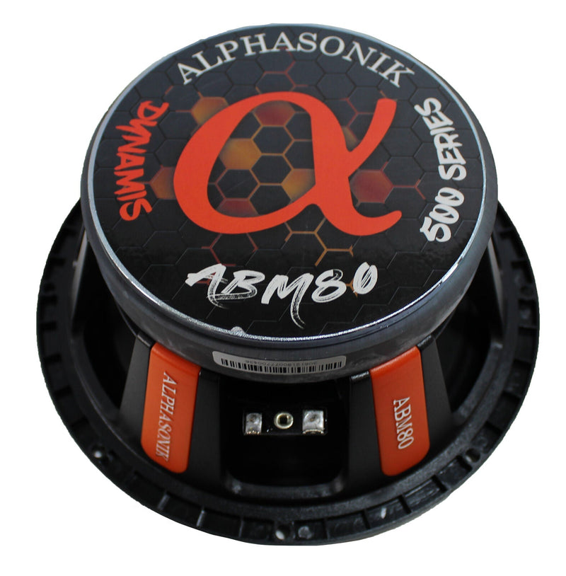 Pair of Alphasonik 8 Midrange Speakers 800 Watts 4 Ohm 2 Layer Voice Coil ABM80