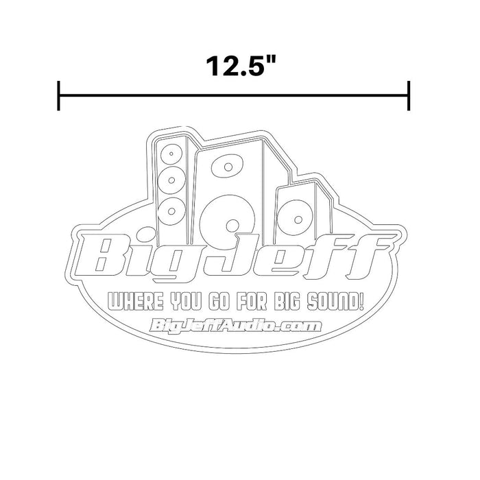 Official Big Jeff Audio Logo 12.5 inch Sticker