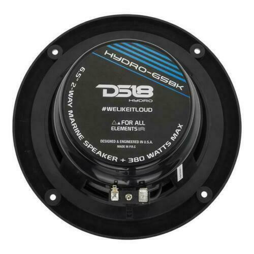 DS18 Car Audio 6.5" Marine Speakers Power Sports Waterproof Black 760W HYDRO65BK