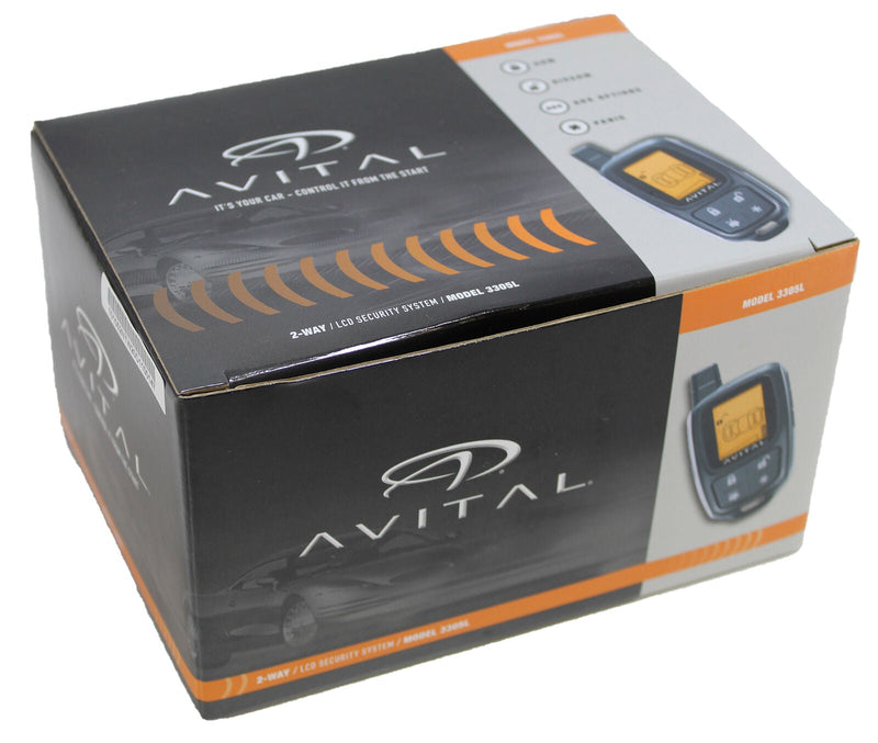 Avital 2-Way LCD Security System 1500 FT Range 2 Remotes 3305L