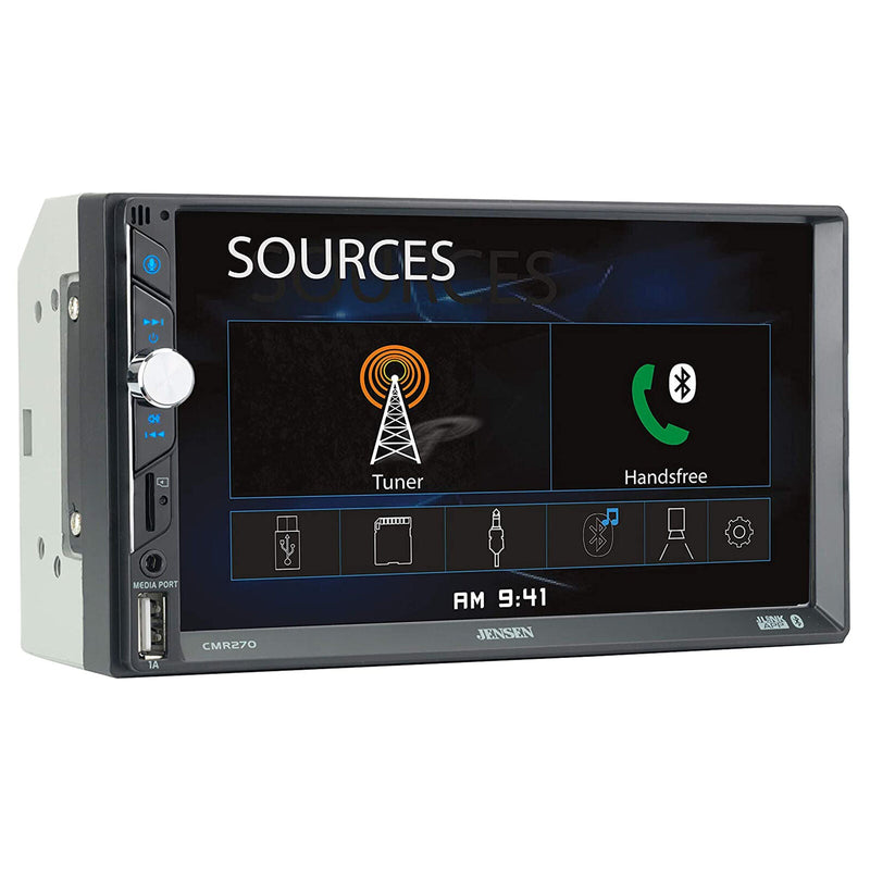 Jensen CMR2720 7" Touchscreen Bluetooth 2 Din Mechless Multimedia Receiver