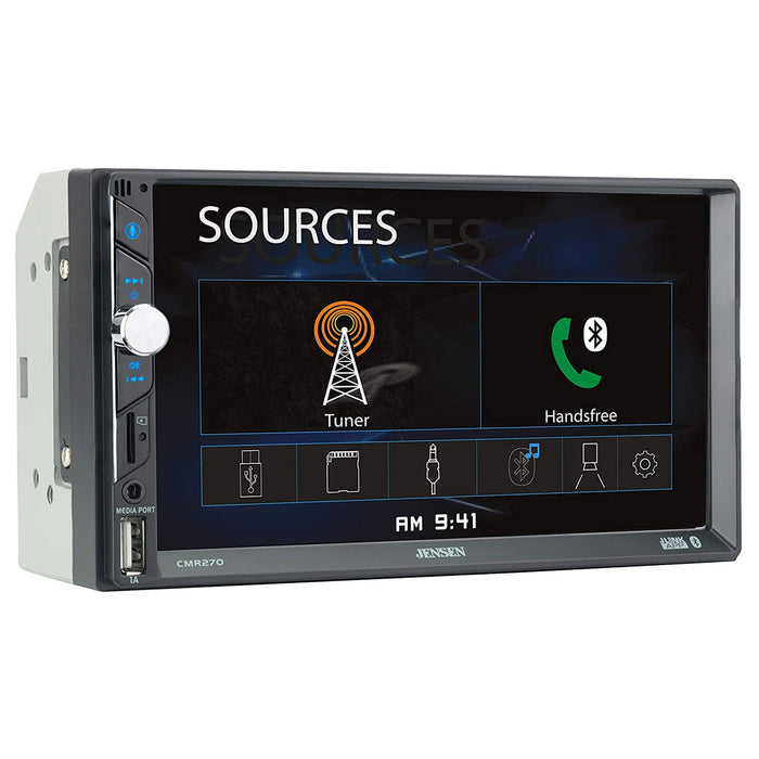 Jensen CMR2720 7" Touchscreen Bluetooth 2 Din Mechless Multimedia Receiver