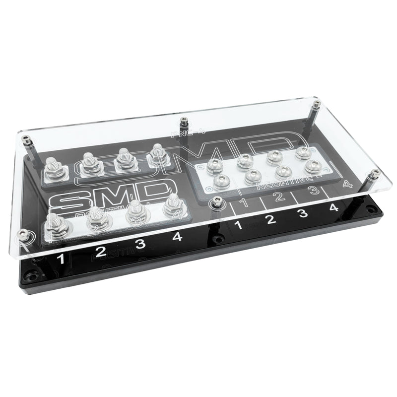 SMD Quad ANL Fuse Holder w/ 4 Positive & 4 Negative Distribution Bar PNC-4