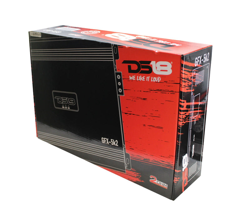 DS18 5000 Watts Monoblock Amplifier Full Range Class D with Bass Knob GFX-5k2