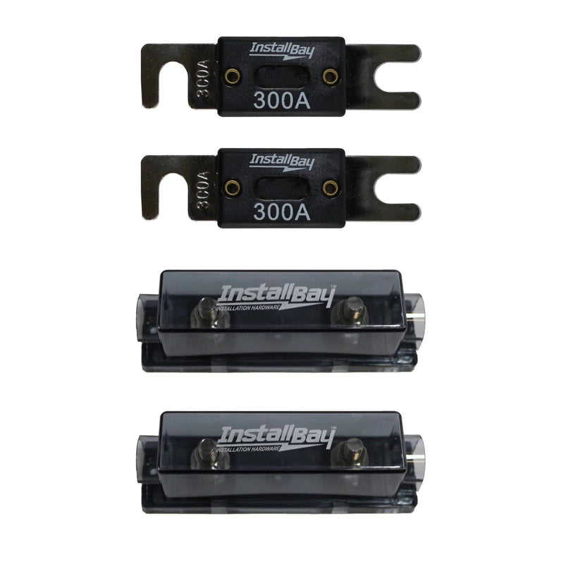 Install Bay Metra Pair of Nickel Plated Fuse Holders ANLFH + Fuses  ANL-300