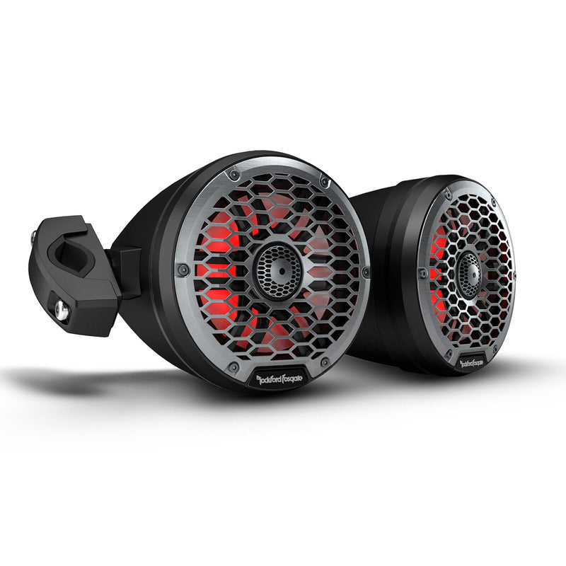 Pair Rockford Fosgate M2WL-65MB 6.5" 600W 4Ohm Marine & Powersports RGB Speakers
