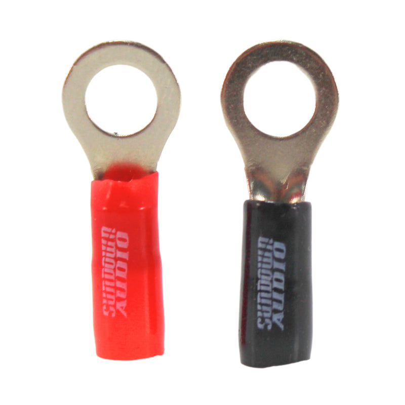 Sundown Audio 8 Gauge Ring Terminals Black/Red (20 Pack)