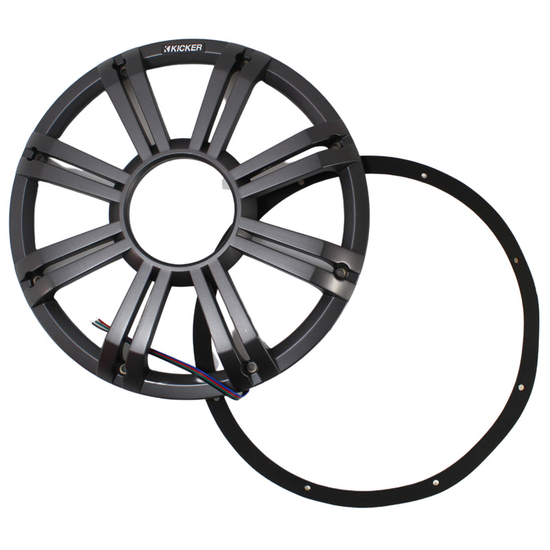 Kicker 12" Marine LED Subwoofer Grille for KM12 & KMF12 Charcoal 45KMG12C