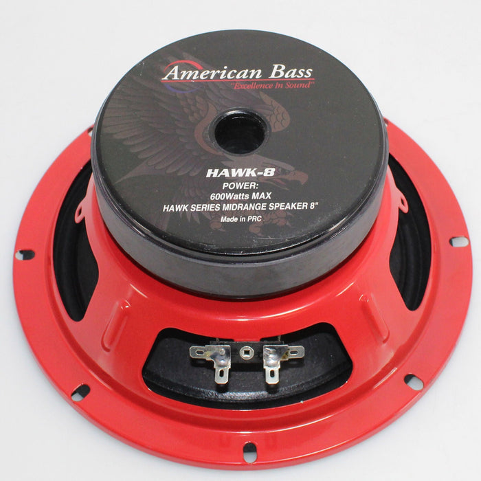 American Bass 8 Midrange Speaker 600 Watt 4 Ohm Pro Car Audio HAWK8 OPEN BOX