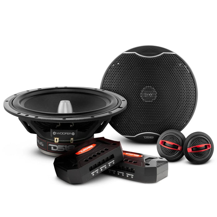 DS18 EXL 6.5" 2-Way 800W Component Speaker System Car Audio Full Range SQ6.5C