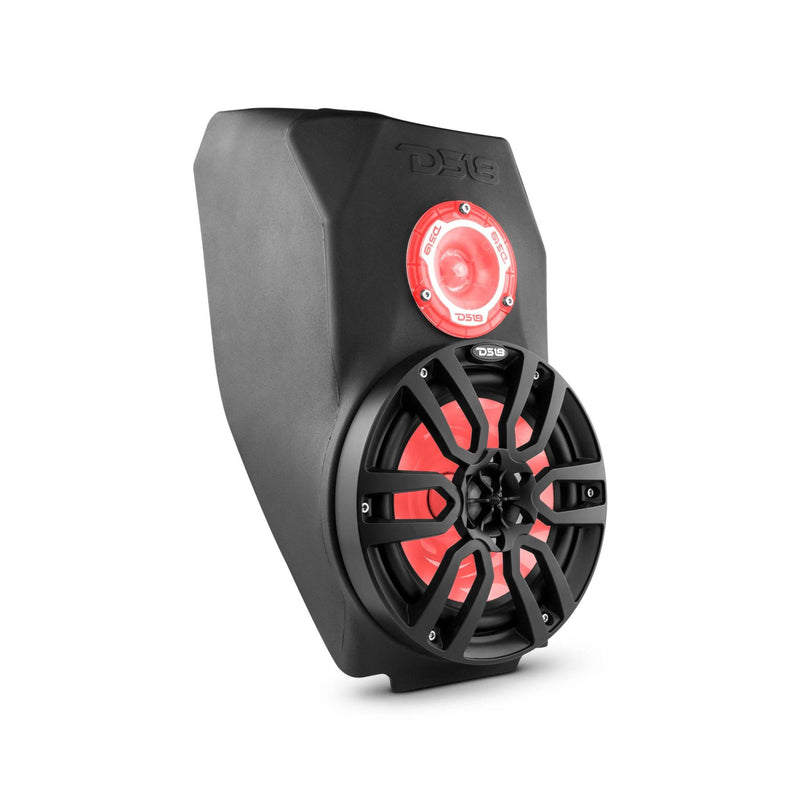 DS18 Center Console 8" Waterfall Enclosure For Slingshot W/ NXL-8BK & PRO-TW1L