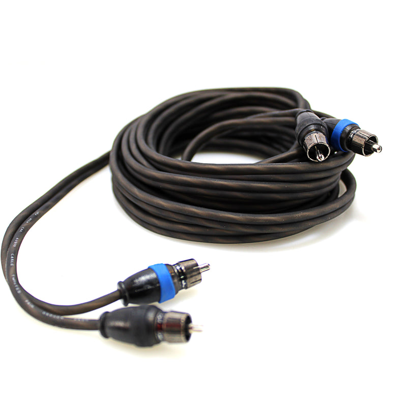 Sky High Car Audio Twisted 2-Channel Metal RCA Cable Wire 18 Feet