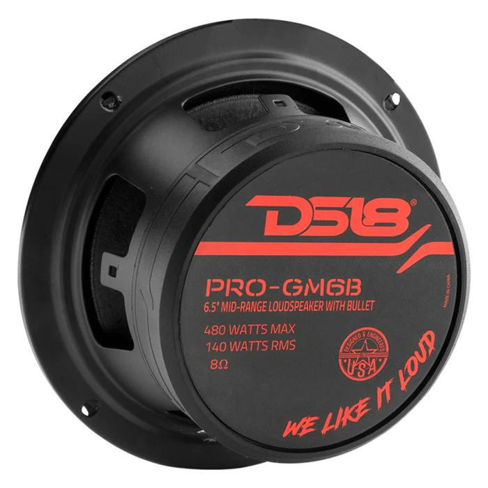 DS18 6.5" Mid Range 8 Ohm 480 Watts Loud Speaker With Aluminum Bullet PRO-GM6B