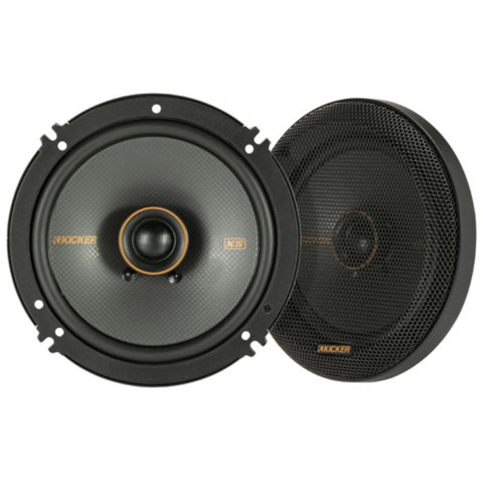 Kicker 6.5" 4 Ohm 200W Peak 2 Way Coaxial Thin Car Audio Loud Speakers KSC6504