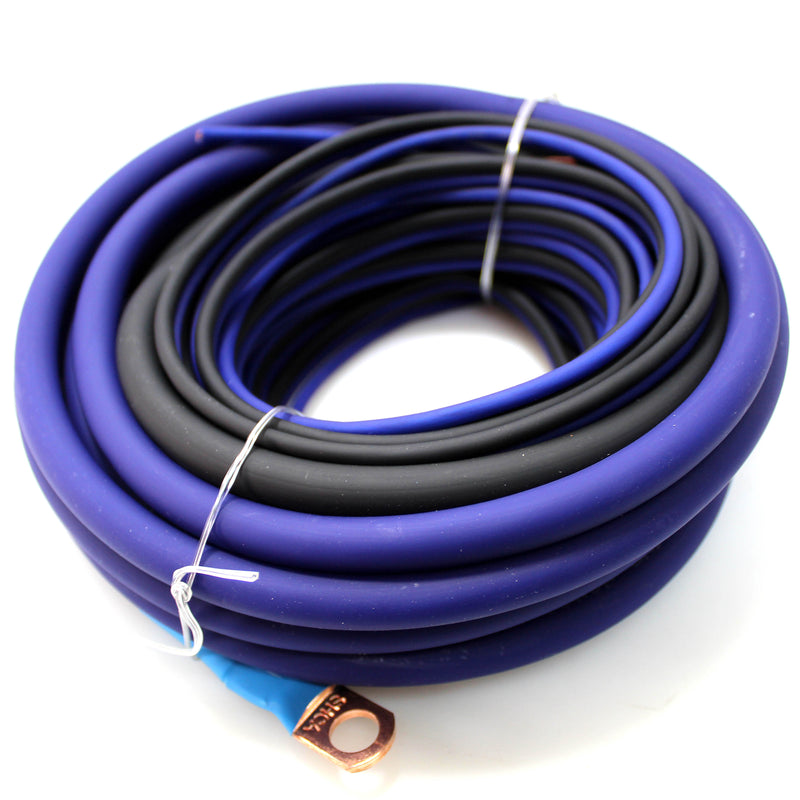 Sky High Car Audio 4 GA OFC Amplifier Wiring Kit Blue Power Black Ground