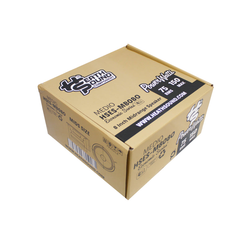 Heath Sound 8" 150 Watt Midrange 4 Ohm Black Speaker HSES-MB080