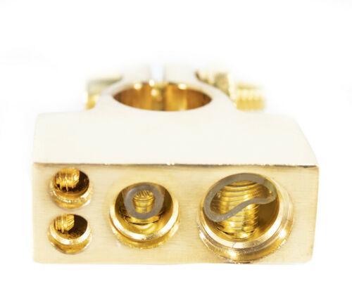 Positive Mid Series Battery Terminal Gold 1 4 8 AWG Output Raptor - Big Jeff Online Inc