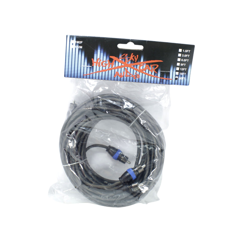 Sky High Car Audio 20 Foot 2-Channel Twisted Metal RCA Cable Wire SHCA-TWRCA-20