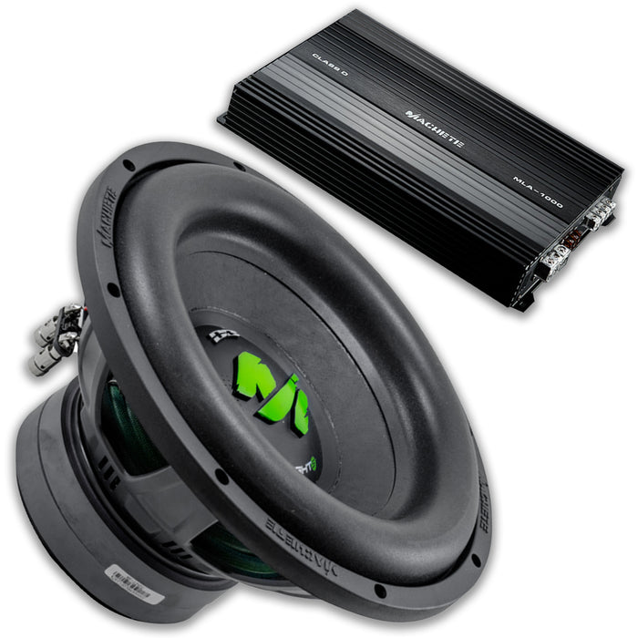 Deaf Bonce Car Audio 12" Subwoofer Dual 2 Ohm MF-12S & 1 Ch Amplifier MLA-1000