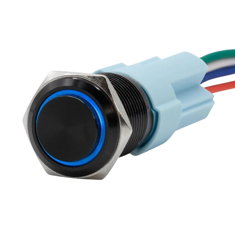 Sparked Innovations Universal Black Momentary Pushbutton Switch w/LED Light SPDT